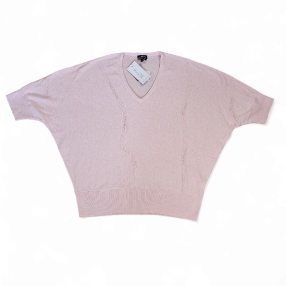 *NWT* Marble Soft Pink Knitted V-Neck Sweater - Picture 7 of 7